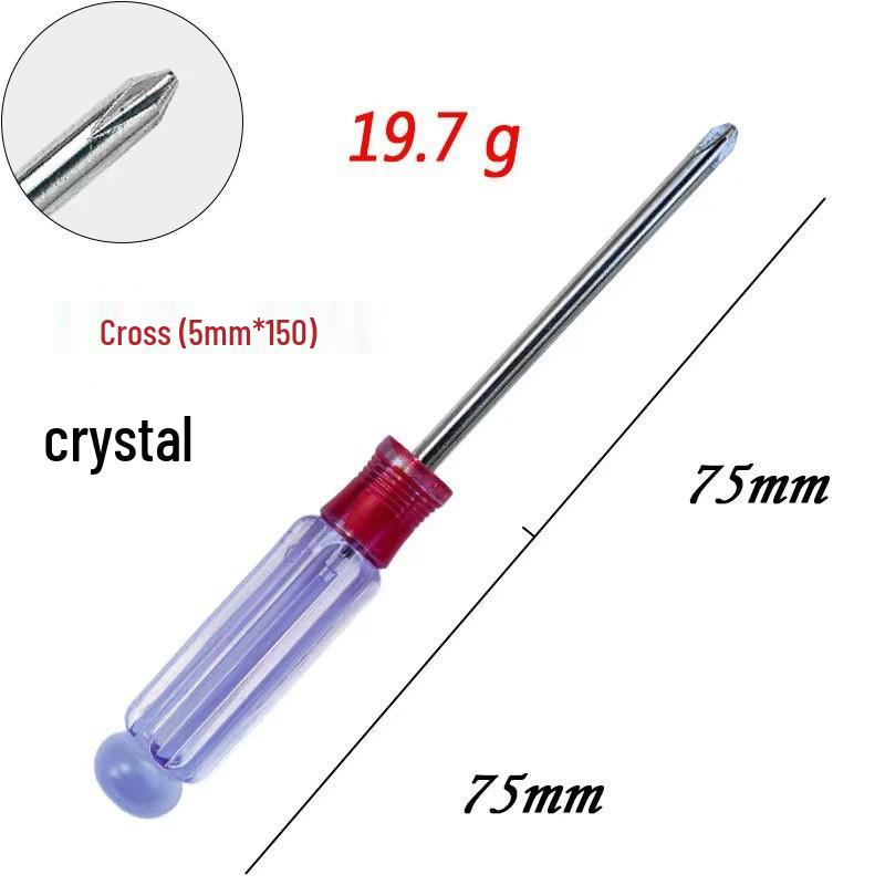 Crystal Clear Magnetic Screwdriver Set - Red: 10, Blue: 1, Hardened 3.0mm, 5.0mm, 6.0mm Phillips & Slotted