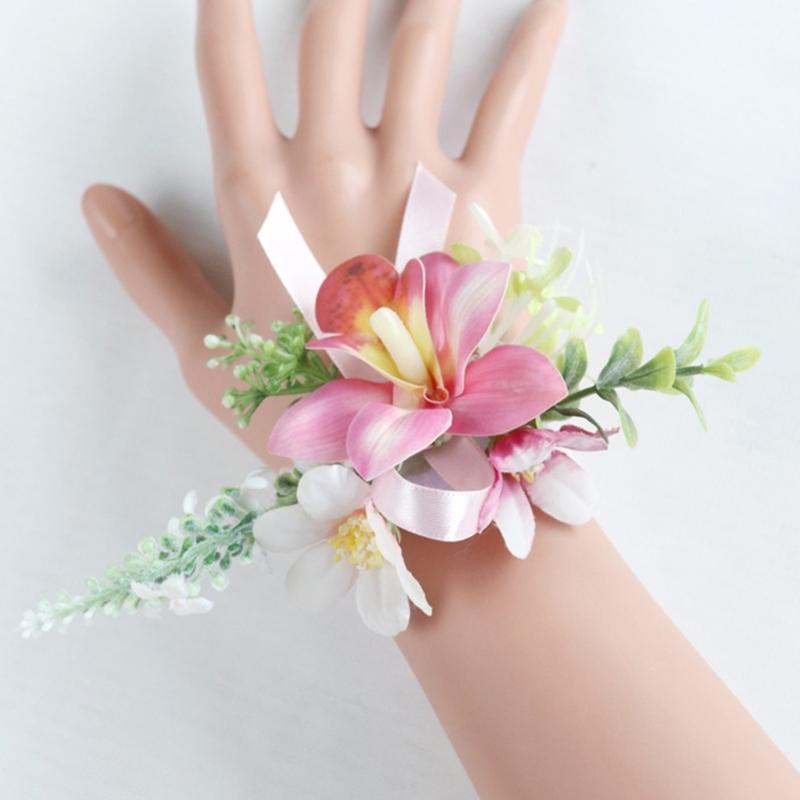 Artificial Silk Flower With Pin Clip Realistic Flower Decoration Set For Elegant Wedding Corsage And Wrist Flower