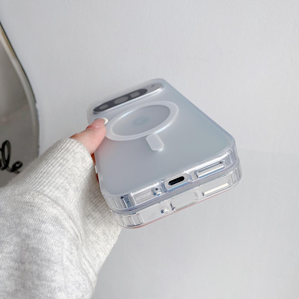 Laser Gradient For Magsafe Magnetic Silicon Case For Google Pixel 10 9 Pro XL 10 9 Pro 9A Wireless Charge Colorful Frosted Cover