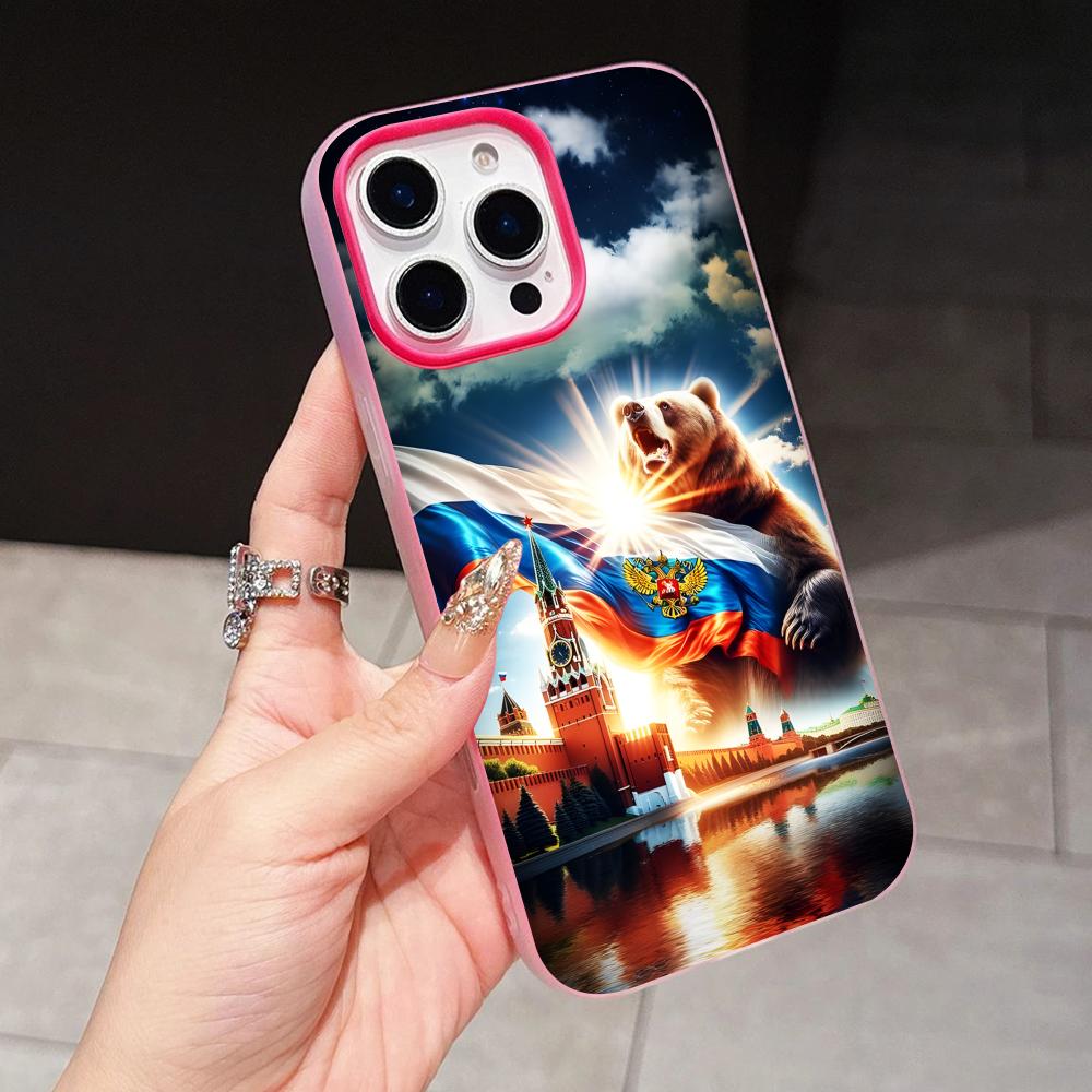 

Russia Flag Jelly Double layer Rose Red Mobile Phone Case for iPhone 17 16 15 14 13 12 11 Air Pro Max Plus Protective iPhone 15 Pro