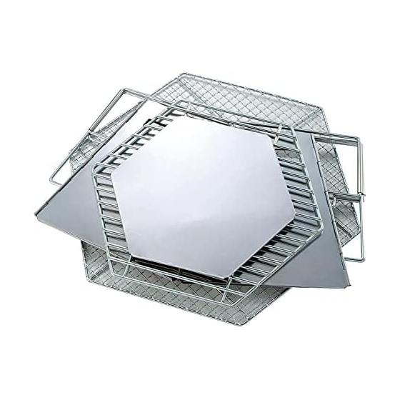 [Amazon.co.jp Limited] CAPTAIN STAG Bonfire Stand Barbecue Stove Grill 3-in-1 Hexa Stainless Steel Fire Grill L Size Stainless Steel Storage Bag