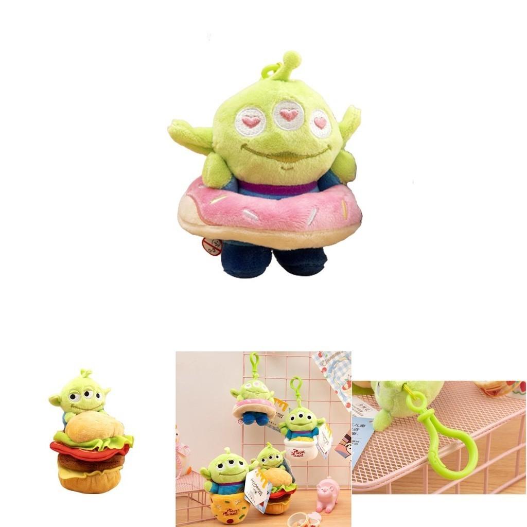 Stuffed Toy Story Alien Plush Doughnut Hamburger Dress Up Keychain Gift
