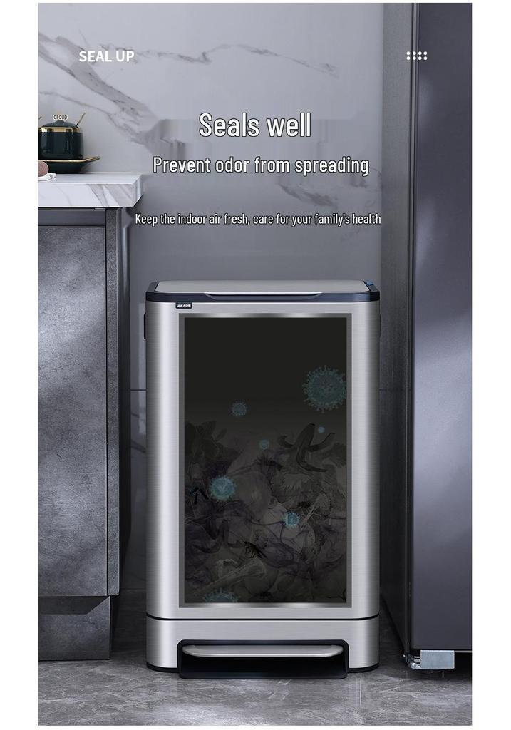 Stainless Steel Pedal Trash Can with Lid for Kitchen, Living Room, Office - Large Size Commercial Bin