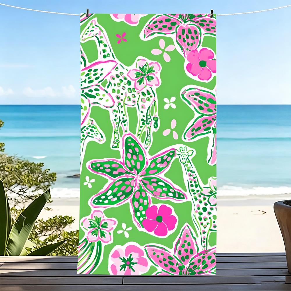 Towel Microfiber beach towel, quick-dry, sand-free, ultra-fine fiber, super soft. L-Lilly Pulitzers