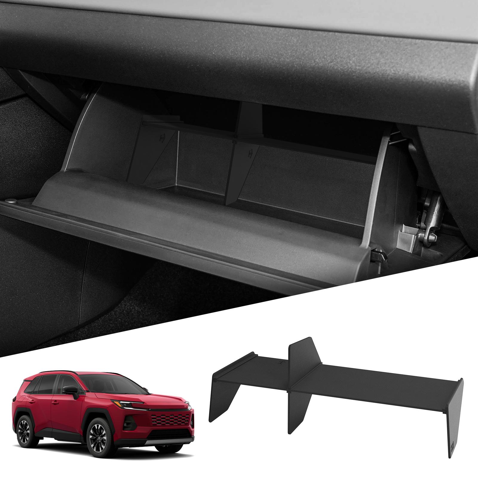 

for Toyota RAV4 2026 Glove Box Partition Organizer Storage Tray TPE Interval Container Car Interior Accessories Black