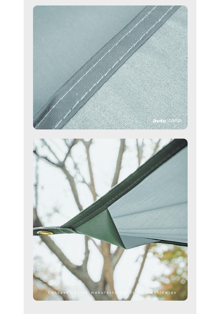Waterproof Camping Tent Ground Mat with Sunshade & Four-Corner Webbing