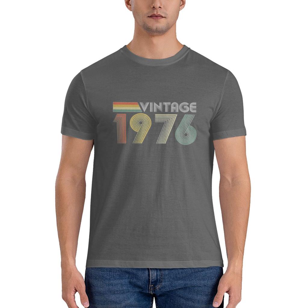 Vintage 1976 50th Birthday Gift Sweatabsorbing Tshirt Street Sports Fashion Sense Tee