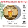 2D Flat, 1pc Round Aluminum French Beer Humor Sign, Vintage "Tout Le Monde A Besoin De Quelque Chose A Croire" Metal Wall Art, Retro Beer Mug Design