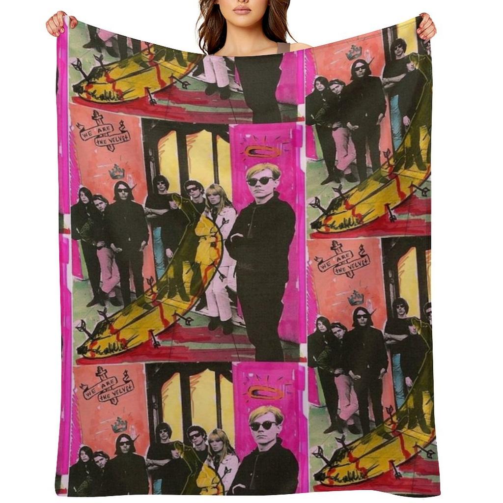 Andy Warhol and the Velvet Underground Throw Blanket for winter Personalized Gift Thin Decorative Sofa Blankets
