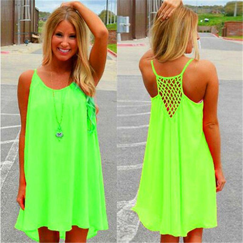 Women's Elegant Summer Beach Wear Bikini Cover Up Boho Swimwear Swing Sun Dress