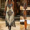 Dam Boho Paisley-mönstrad Cami Miniklänning V-ringad Ärmlös Sommar Strand Solklänning