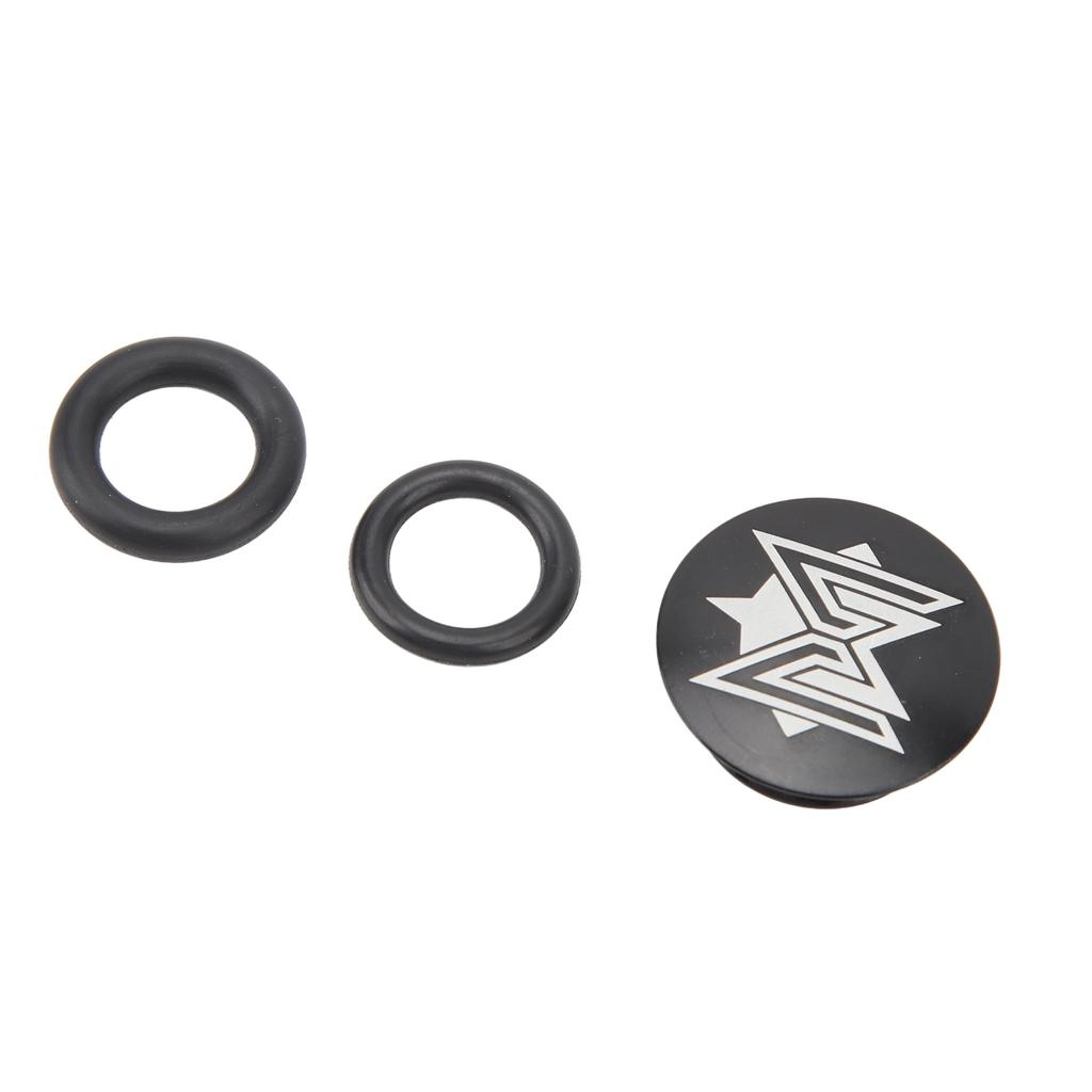 Kurbelgarnitur-Staubschutz, Kurbelarm-Staubkappe aus Aluminiumlegierung mit Gummiring für Mountainbikes, Rennräder, Schwarz