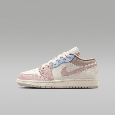 Jordan Air Jordan 1 Leather Rebound Low top Children s Basketball Shoe 36