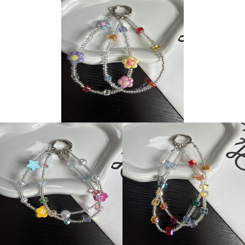 Pvc Colorful Flower Phone Lanyard With Keychain For Women And Men Outdoor Use