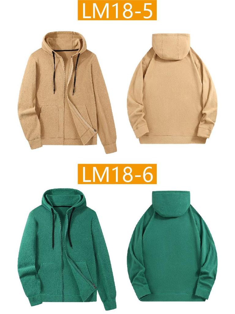 Men's Plus Size Fleece Hooded Zipper Sweatshirt with Velvet Lining