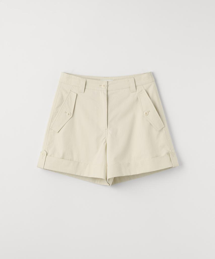 Selliteiljeu Turn Up Cotton Shorts_Cream