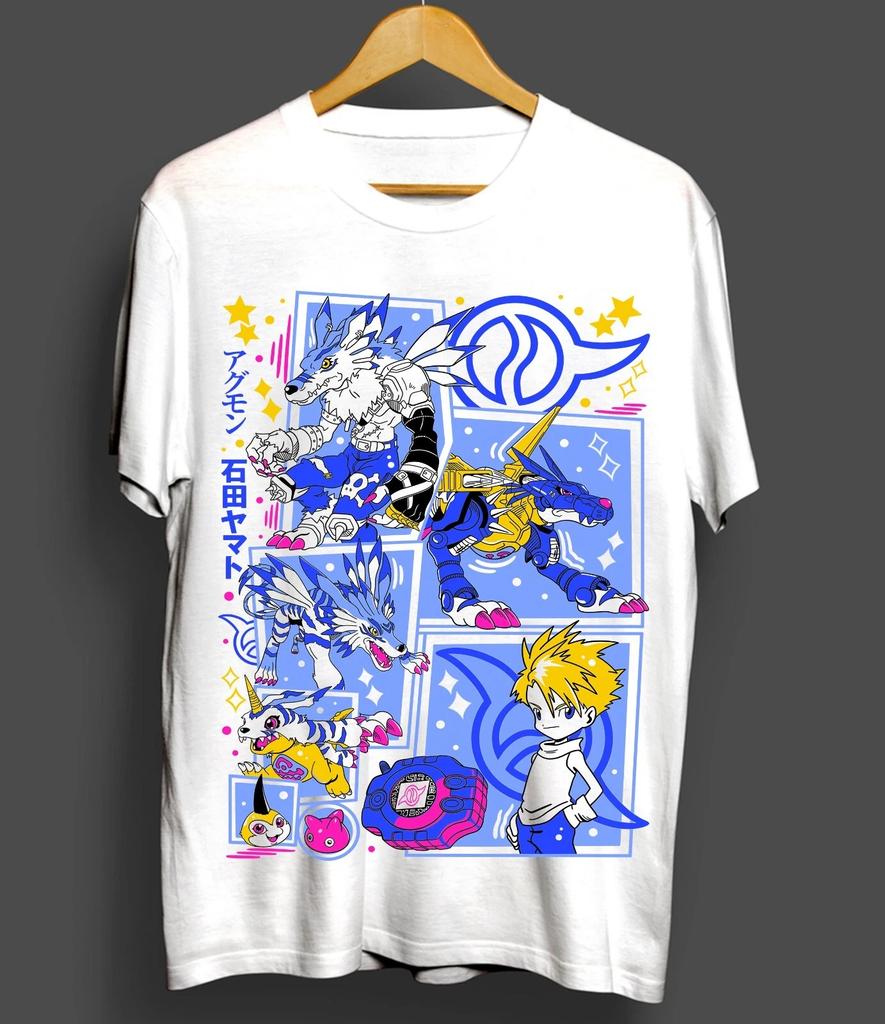 Digimon Anime Ρετρό Μπλουζάκι Μάνγκα Μπλουζάκι Anime Μπλουζάκι Άνδρες και Γυναίκες Καλοκαιρινό Βαμβακερό Άνετο Φαρδύ Μόδα Κοντομάνικο Τοπ