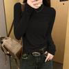 Korean-style gentle solid color long-sleeve knit sweater 2026 spring and autumn new soft and cozy inner layer warm base top for women