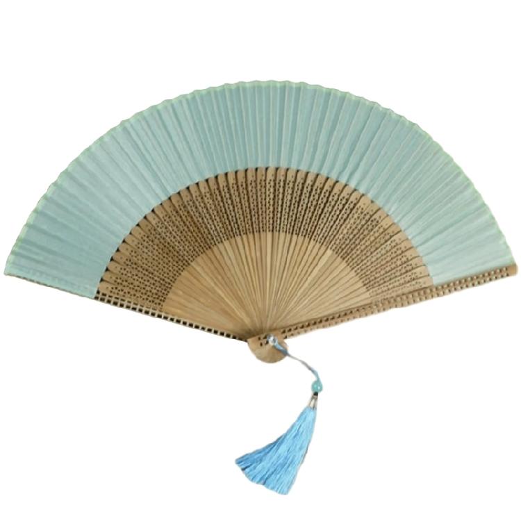 Traditional Chinese Silk Fan Elegant and Simple Wood Foldable Fan Delicate Fan