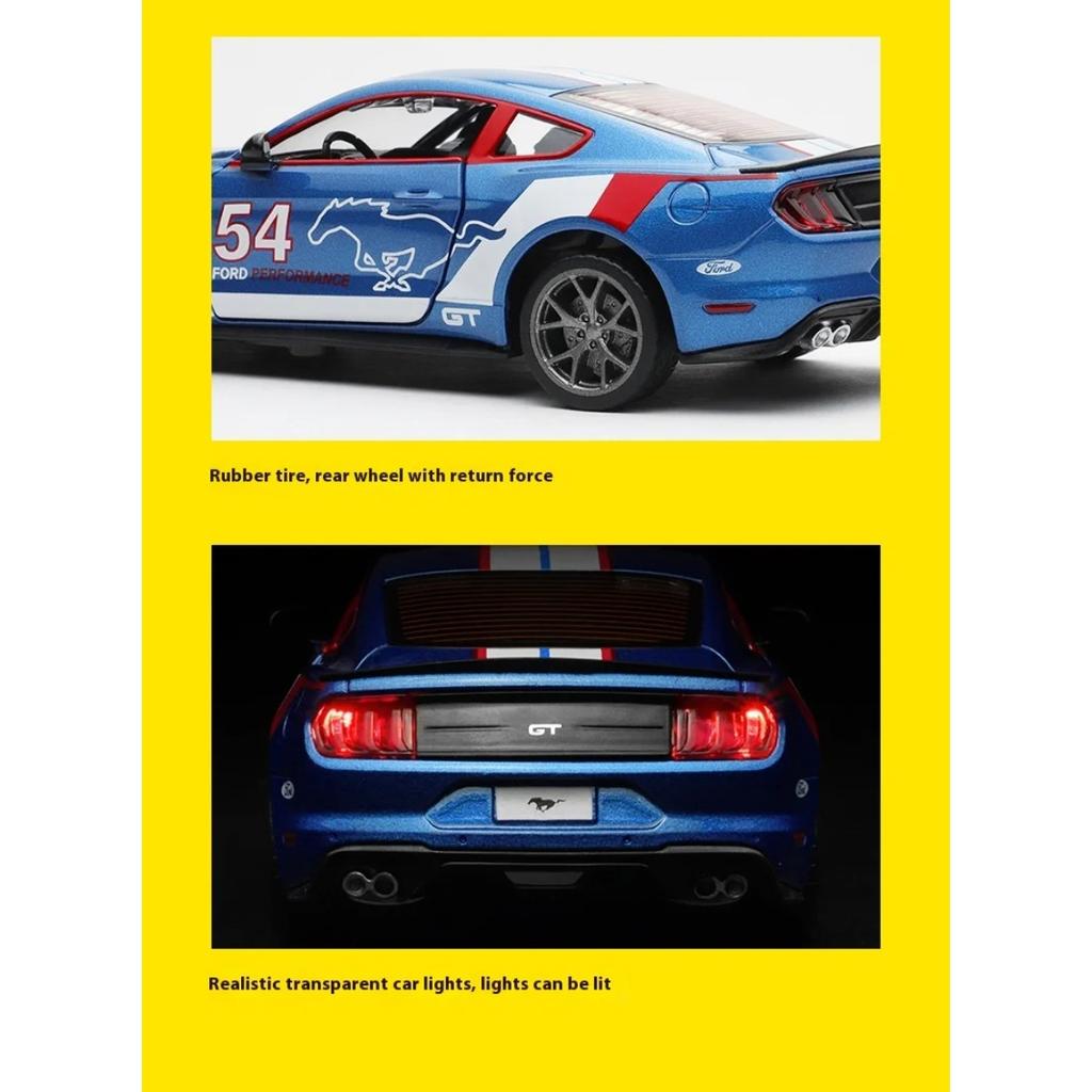 1/34 Ford Mustang GT 2018 Super Muscle Sports Series Alloy Diecast Metal Model Car Decorative Outdoor Collectibles Premium Gift