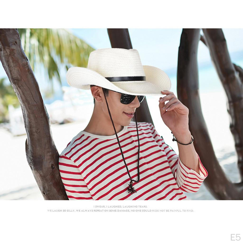 Straw Sun Hat Big Brim Fedora Outdoor