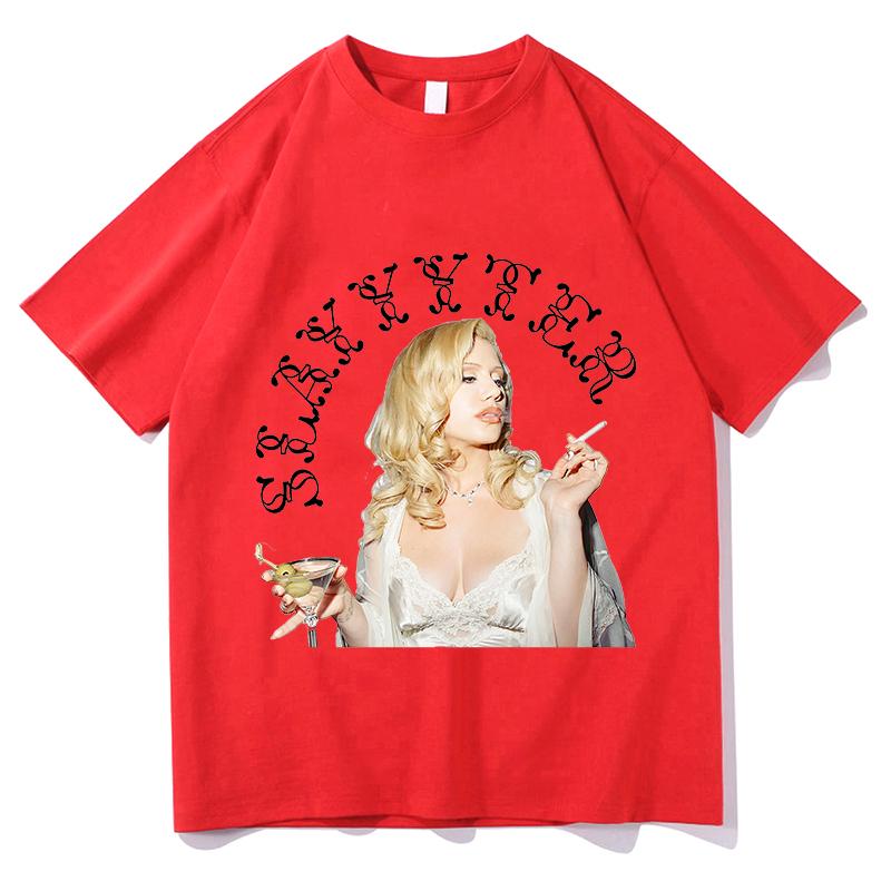 

Slayyyter WORT GIRL IN AMERICA Tshirts Pure Cotton for Summer Oneck Teeshirt Soft Comfortable Short Sleeve Camisetas Clothes S