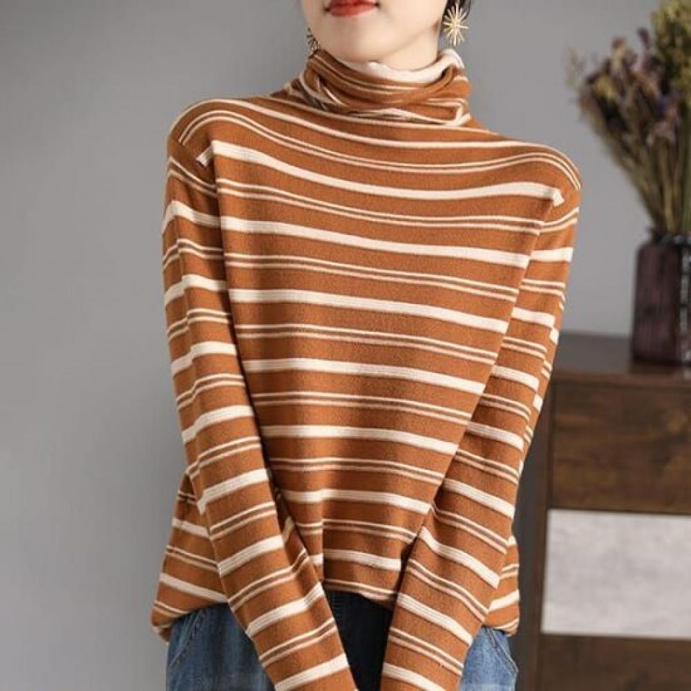 Navava Women Turtleneck Long Sleeve Knit Top Nt3107