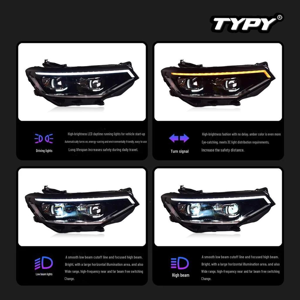 Volkswagen Magotan B8.5 LED Headlight Assembly (20-23) with Projector Daytime Running Lights & Flowing Turn Signals.