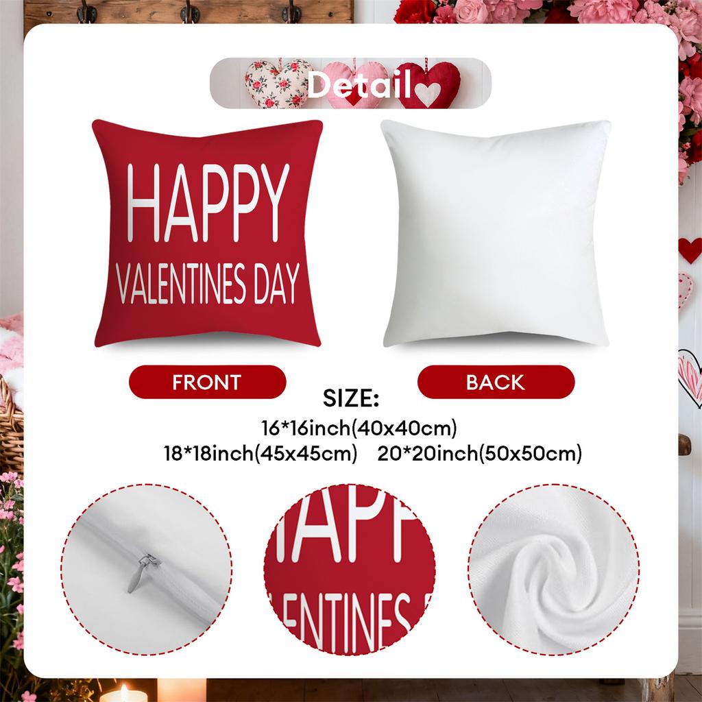 4pcs Valentine's Day Throw Pillow Covers I Love You More Rose Truck Love Balloon Designs, Zip Closure, Anniversary, Wedding, Party Cushion Case