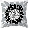 Black and White Floral Pattern Square Pillow Covers Set ,,sofa and Chair Cushion Covers, Home Bedroom Room Decoration