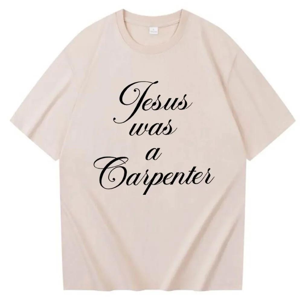 

Jesus is a carpenter Tshirt Sabrina Carpenter Fans printed short sleeved Womens round neck short sleeved Tshirt 4XL