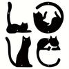 4pcs/set Cute Cat Metal Wall Decor - Abstract Home Wall Art for Room Decoration. Gothic Style, Ideal for Valentine's Day