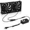 2er-Pack 120mm leiser Lüfter 100V 240V AC Netzteil für PC und Router mit variabler Geschwindigkeitsregelung DC3 12V
