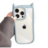 Applicable to Apple 16Promax cat ear silicone mobile phone case creative new iPhone16 transparent anti-drop protective case