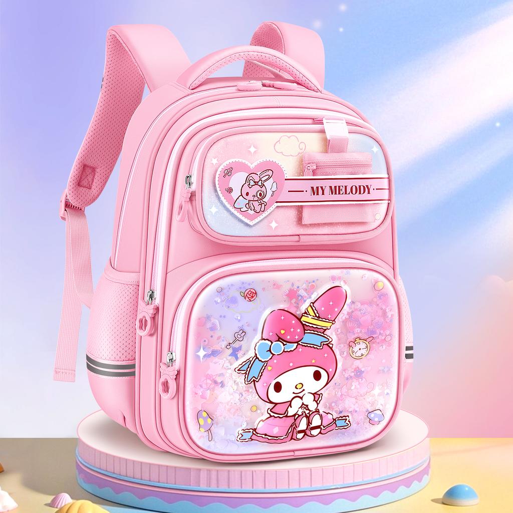 New Sanrio Kuromi My Melody Cinnamoroll Polyester Student Bag Regular Women's Purple/Pink KT0236B