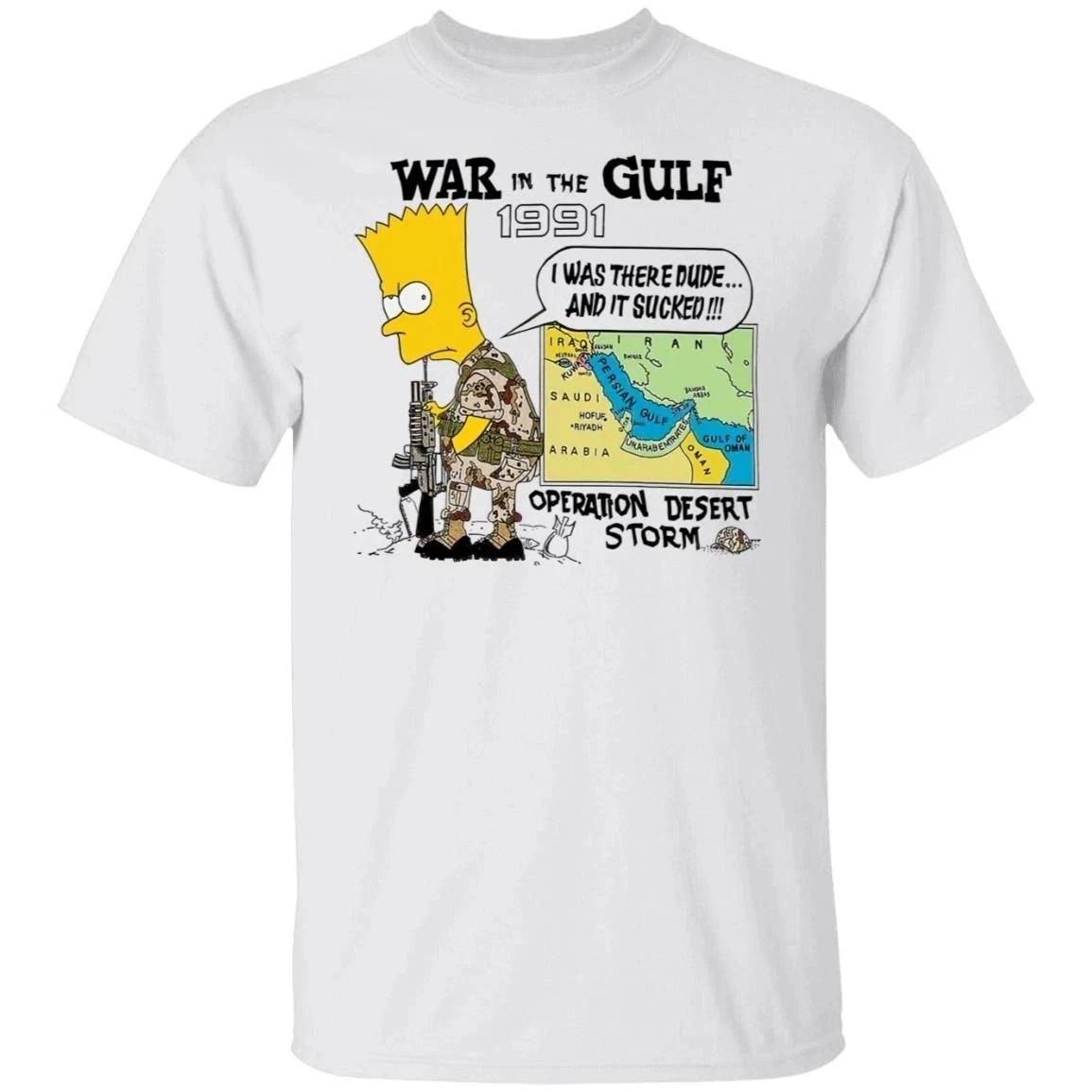 Bart Simpson War In The Guft T-Shirt Unisex Full Size Tee XL
