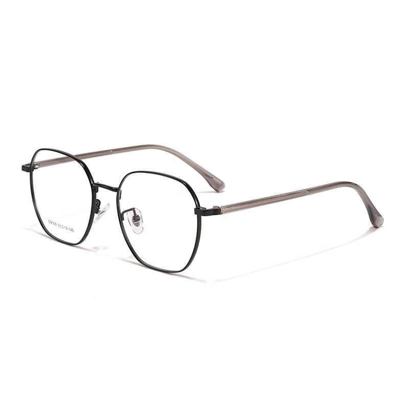 High-Quality Non-Magnetic Retro Plate Temple Legs Large Frame Myopia-Friendly Glasses.