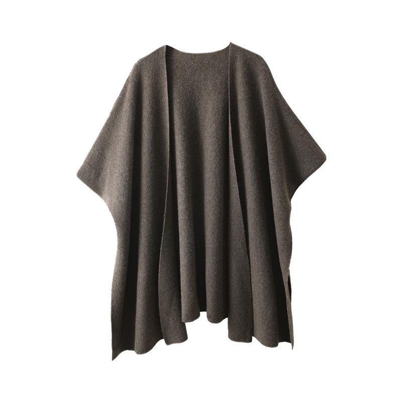 100% Australian Merino Wool Women's Large Shawl: Autumn/Winter, Loose Knit Mid-Length Outerwear
