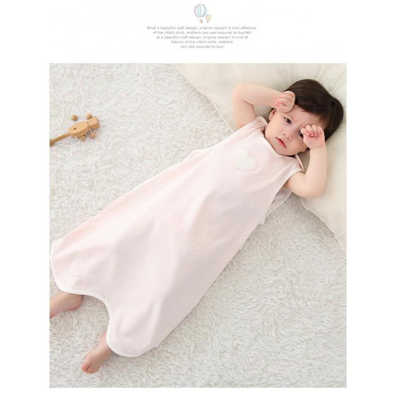 Baby Cotton Sleeveless Sleep Sack Toddlers 1-3 Years Lightweight Breathable Sleepwear With Cartoon Print