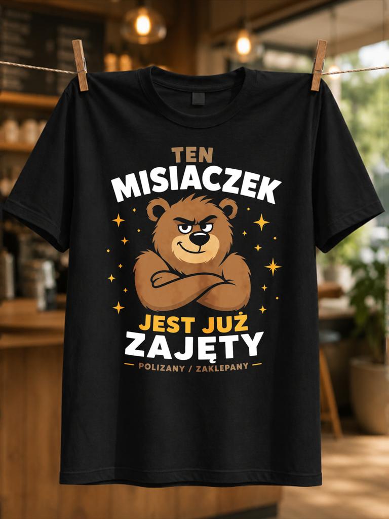 Ten Misiaczek Juz Zajety Polizany Zaklepany Flat Cartoon Brown Bear With Crossed Arms Stars And Unisex All Tshirt