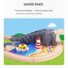 Wooden Electric Train Track & Car Building Blocks Set for Kids