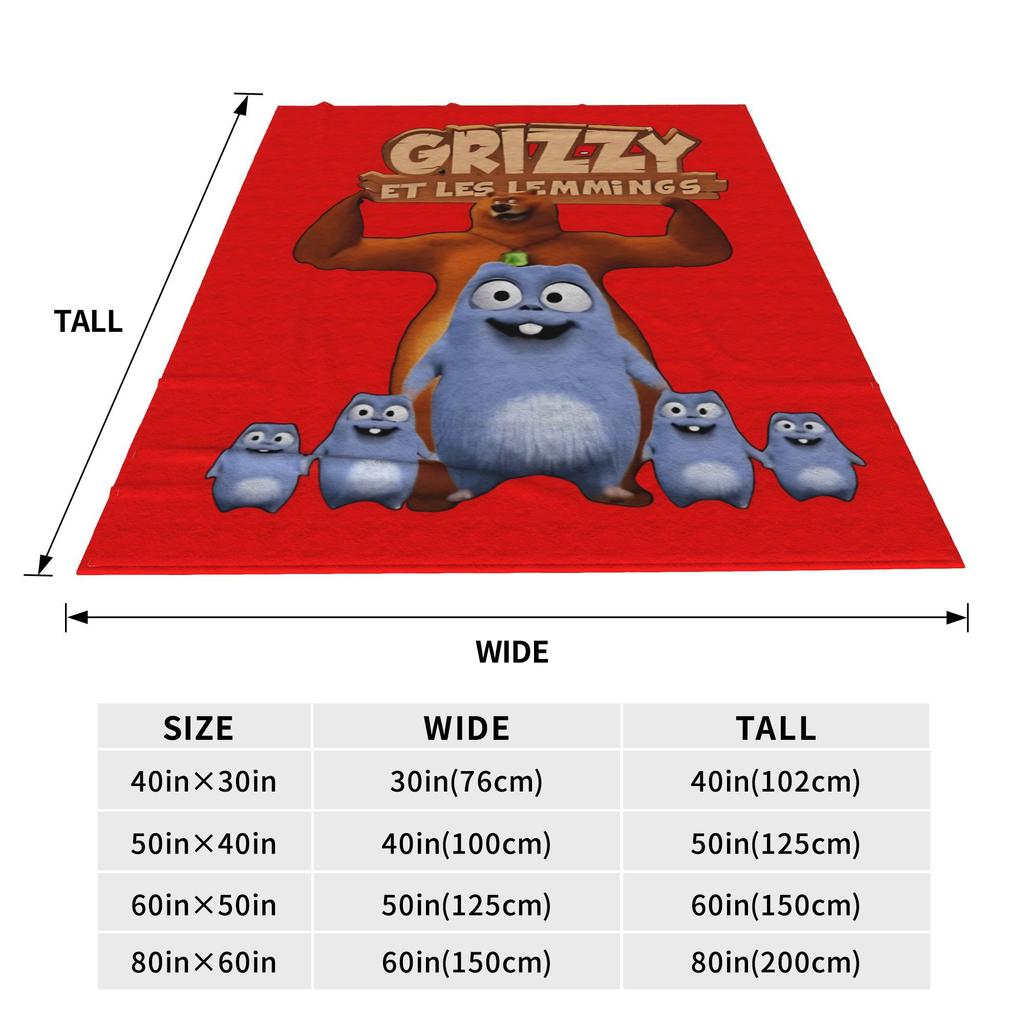 Grizzly and Lemmings Survival Journeys Bedding Throws Flannel Bedspread For Couch Chair Sofa Bed Funny Sofa Bed Cover