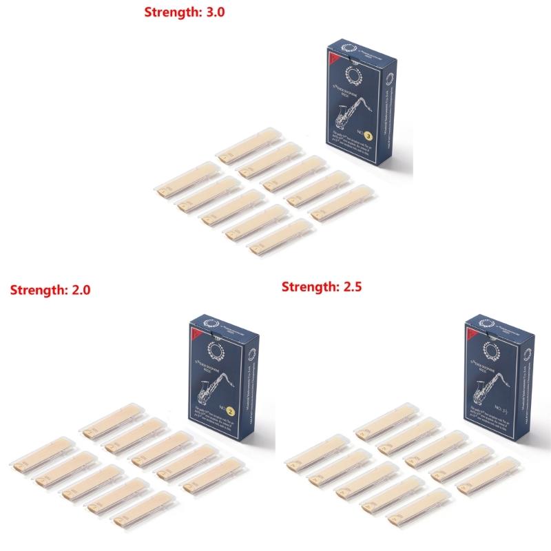 Set di Ance Professionali per Sassofono 10 Pezzi Tono con Forza 2.0/2.5/3.0 Suono Eccellente