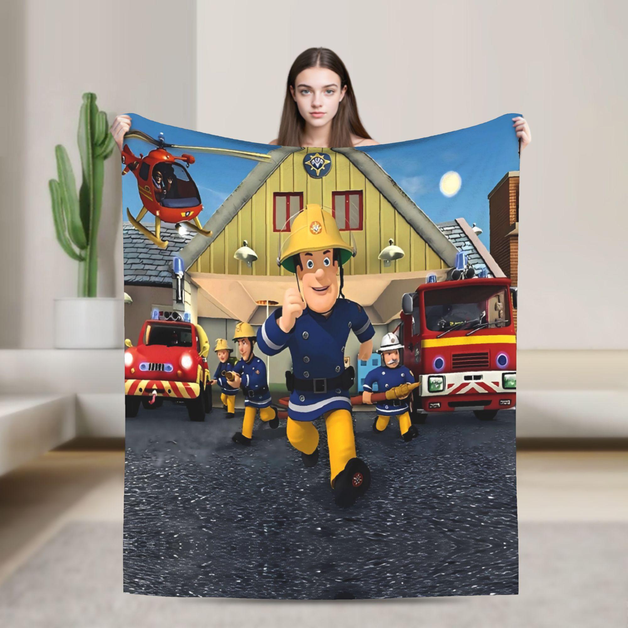 

Firemans Sams Flannel Blanket Winter Super Warm Throw Blanket for Girls Boys Outdoor Pattern Bedspread Sofa Bed Cover 130x150cm