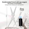 Double-head French Nail Art Magnet Set 3D Strong Cat Eye Magnet Nail Art Gel Polish DIY V-Shaped Effect Manicure Magnetic Tool