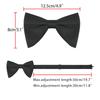 [Elerevyo] Men's Formal Tuxedo Plain Satin Large Bow Tie Black One Size