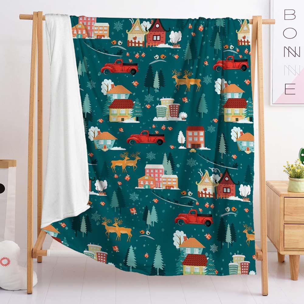 Digital Print Flannel Blanket Wish Christmas Blanket Flannel Blanket