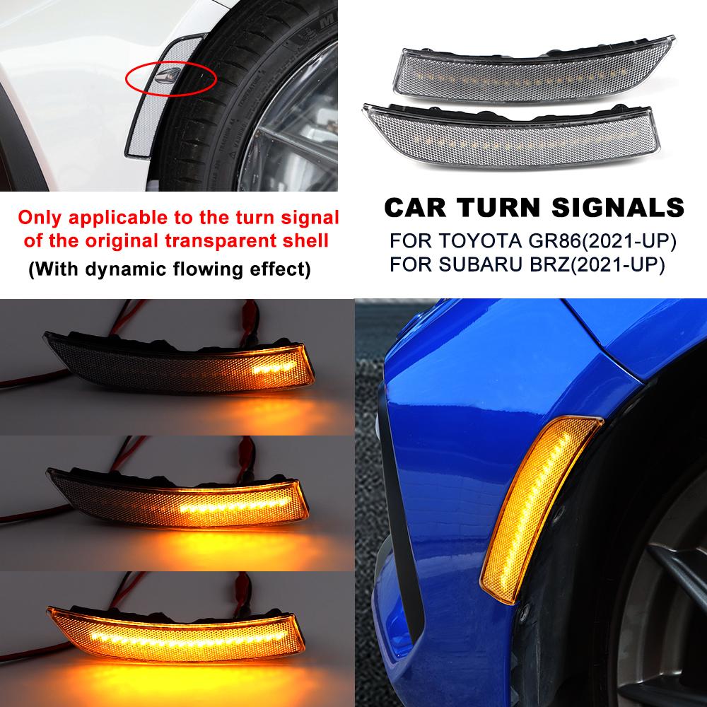 2 Stück Lichter für Subaru BRZ Toyota GR86 2025 2025 2025 2025 Auto Gelb Frontblinker LED-Lampe Seitenmarkierungsleuchte Blinker Leuchte