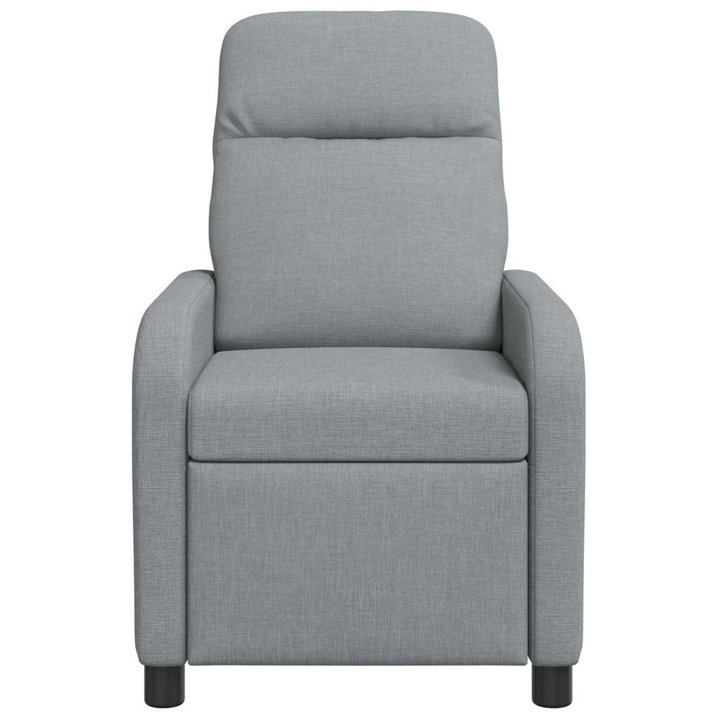 Massage Recliner Light Gray Fabric