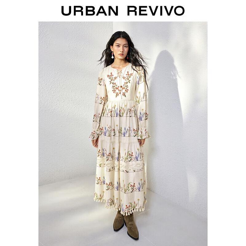 UR Women's Floral Puff Sleeve A-Line Vacation Dress